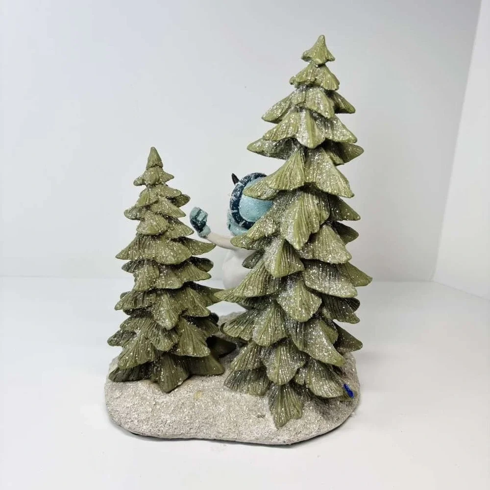 Vintage Y2K Skating Snowman Porcelain‎ Christmas Holiday Figure 9.5